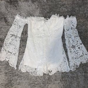 White lace romper